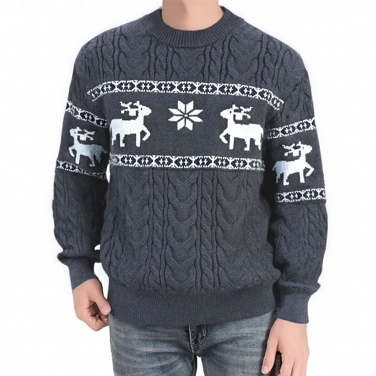 Men's Reindeer Knit Christmas Sweater