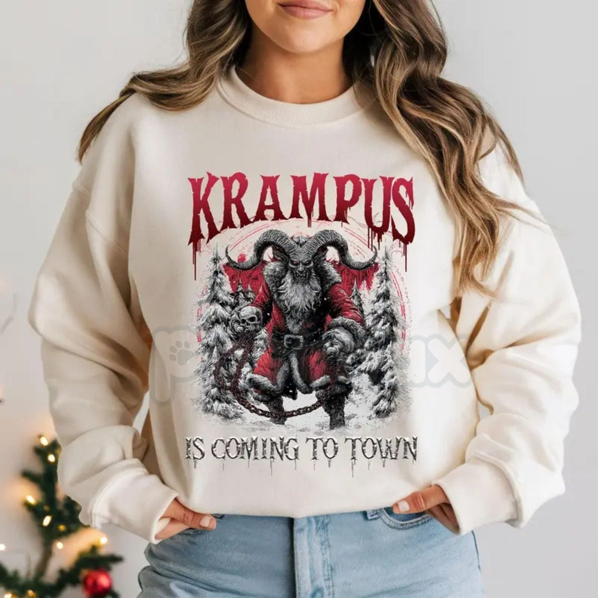 Retro Krampus Ugly Christmas Sweatshirt
