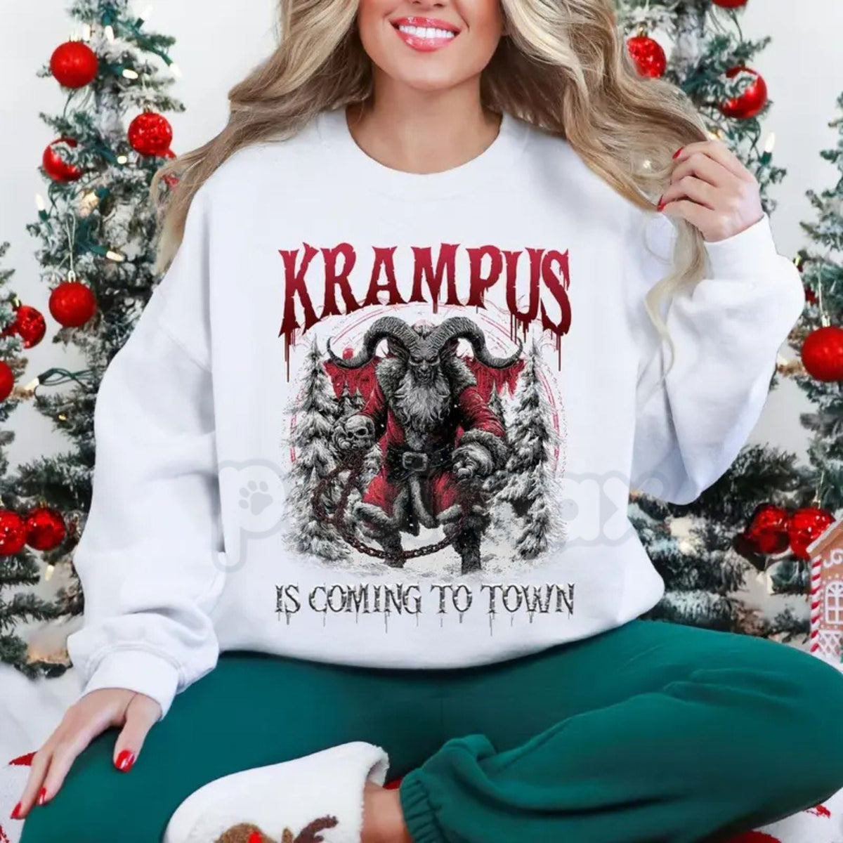 Retro Krampus Ugly Christmas Sweatshirt