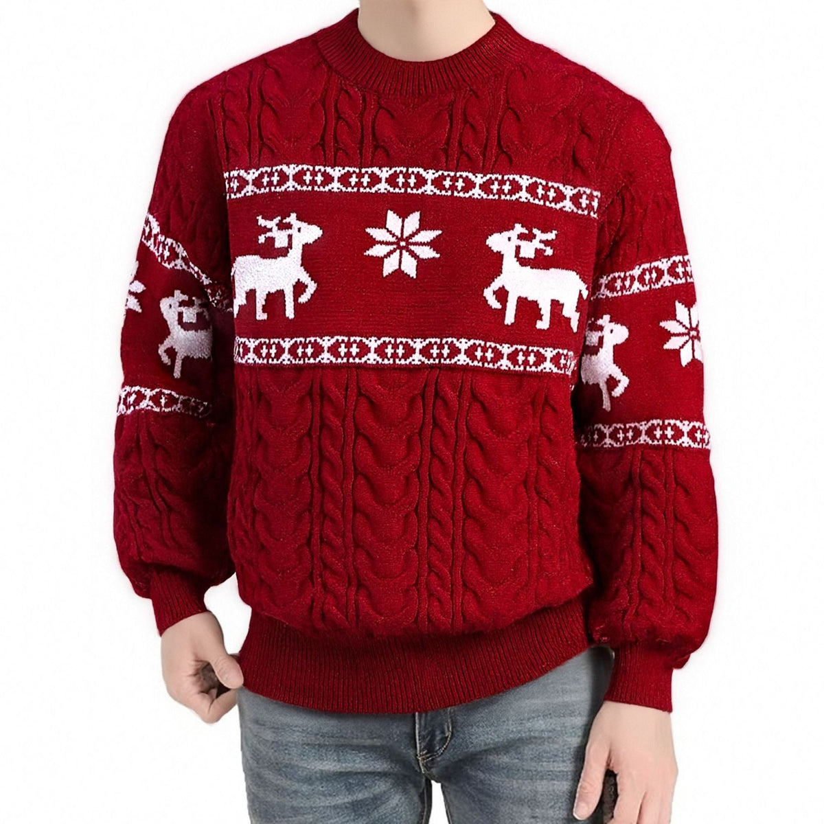 Men's Reindeer Knit Christmas Sweater