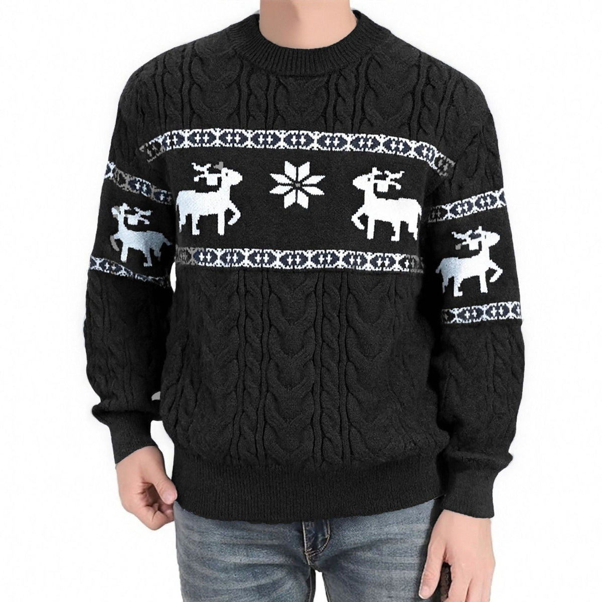 Men's Reindeer Knit Christmas Sweater