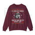 High On My Naughty List Raccoon Christmas Sweatshirt