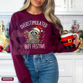Overstimulated But Festive Raccoon Christmas Sweatshirt