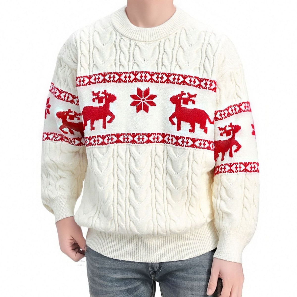 Men's Reindeer Knit Christmas Sweater