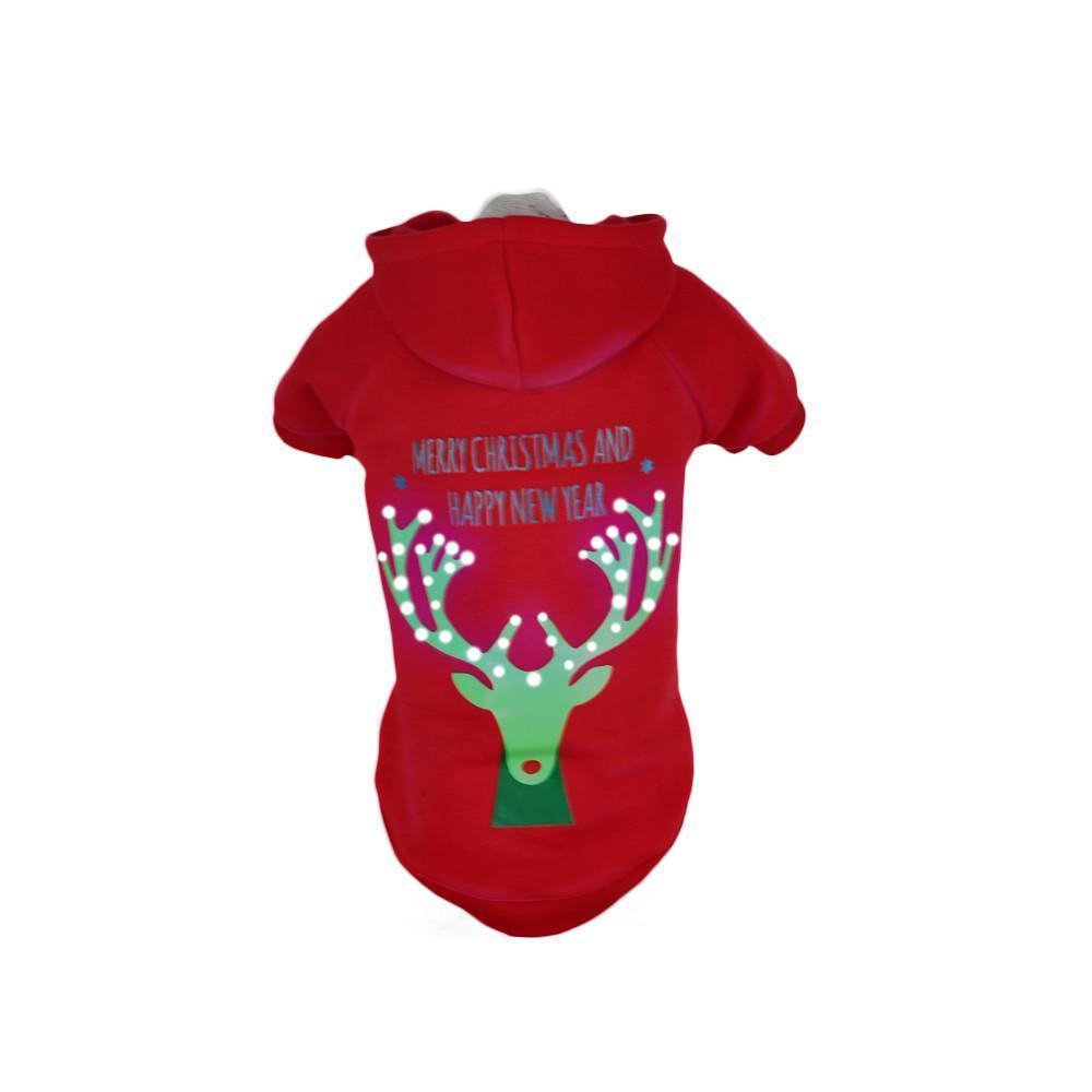 Pet Life LED Light-Up Reindeer Dog Sweater