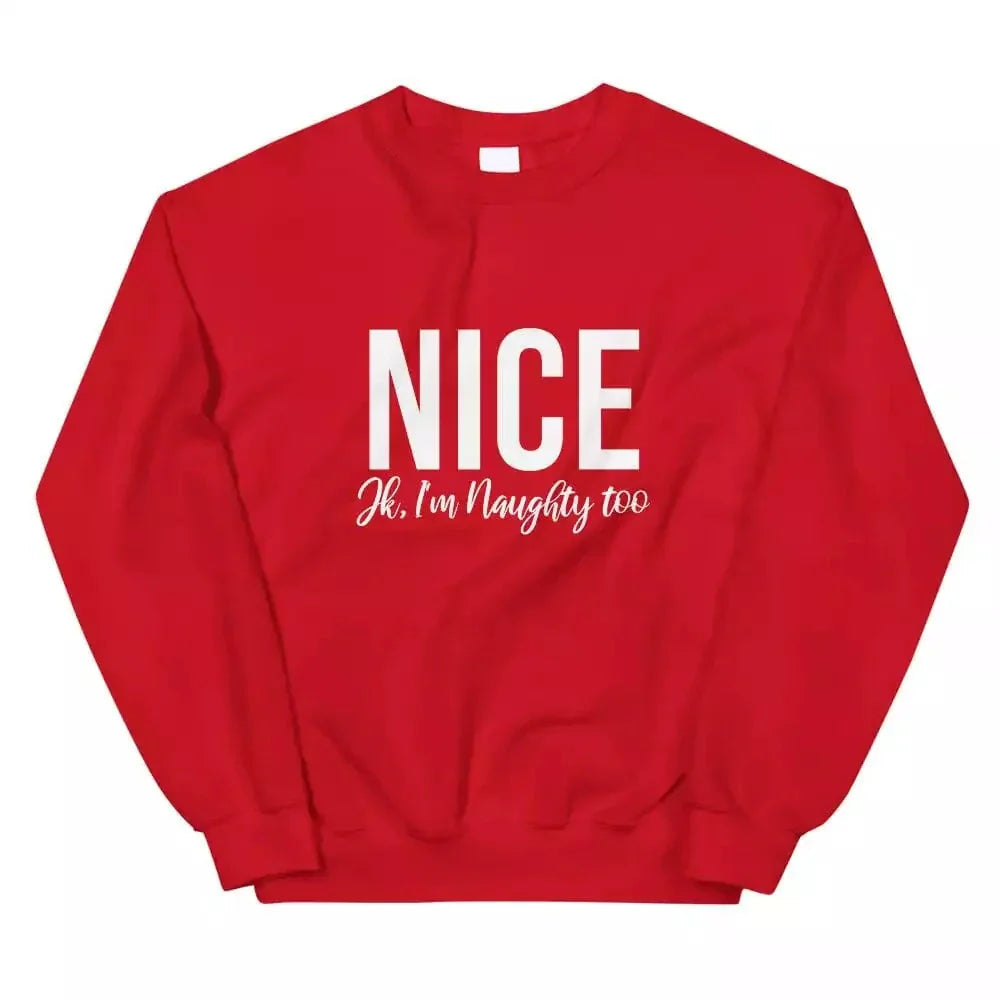 Christmas Naughty & Nice Couples Sweatshirt